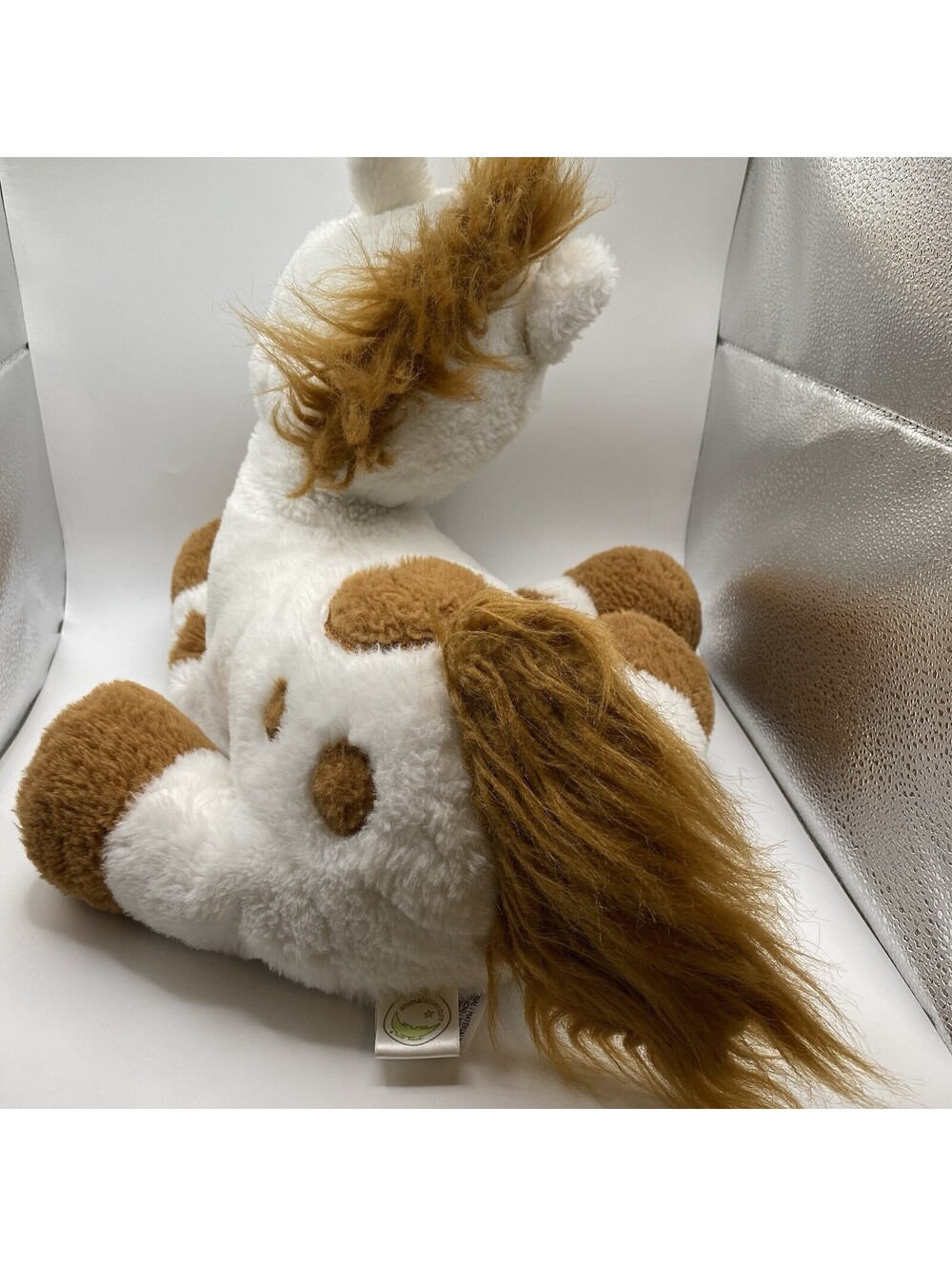 Animal Adventure Pinto Horse Plush Stuffed Animal White Brown Spots Abt 18" - Picture 4 of 9